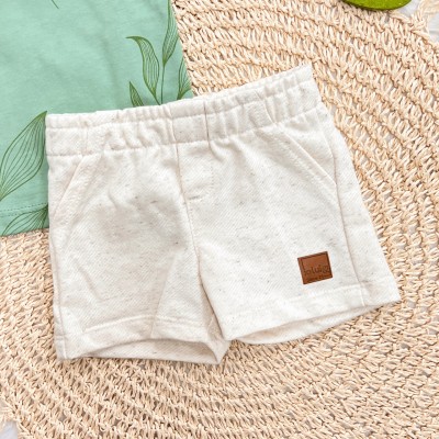 Conj. Camiseta Outdoor Spirit e Bermuda em Linho - Verde e Areia